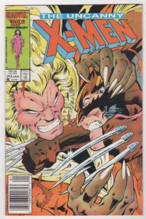 X-Men #213 Wolverine vs Sabretooth Chris Claremont Marvel Comics 1987