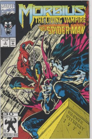 Morbius the Living Vampire vs Spider-Man #3  Marvel Comics 1992