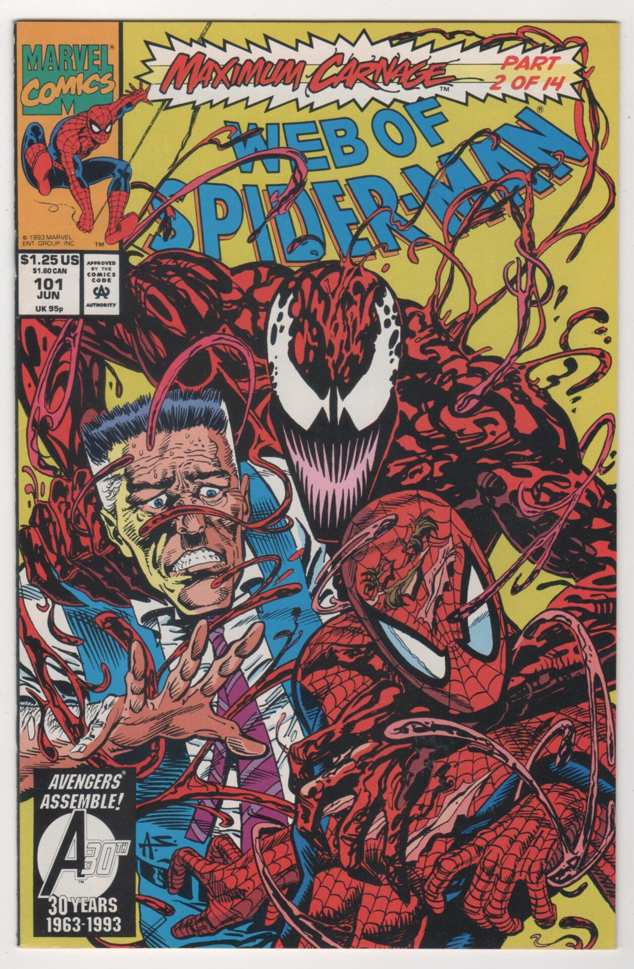 Web of Spider-Man #101 Maximum Carnage Part 2 of 14 Marvel Comics 1993